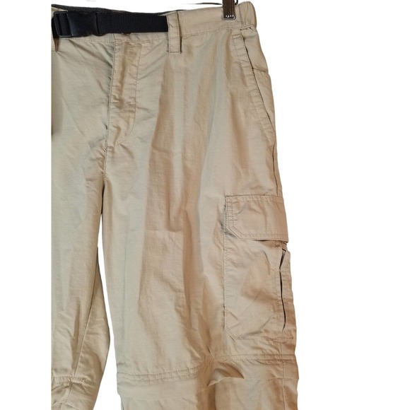 Croft & Barrow gray Belted Khaki Cargo convertible travel pants Men's Size 32x30 - Picture 6 of 8